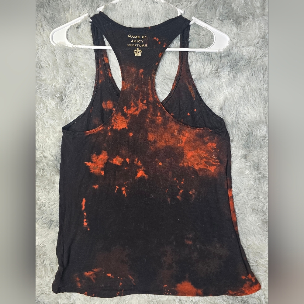 Unique Juicy Couture Black and Orange Bleach-Dye Feeling Beachy Tank Top - Picture 5 of 5